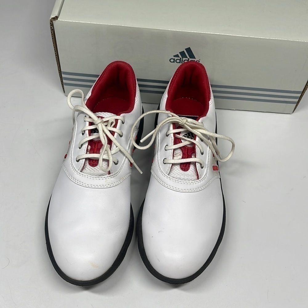 Adidas Women's W Comfort Stripe White & Red Golf Shoes Size 5.5